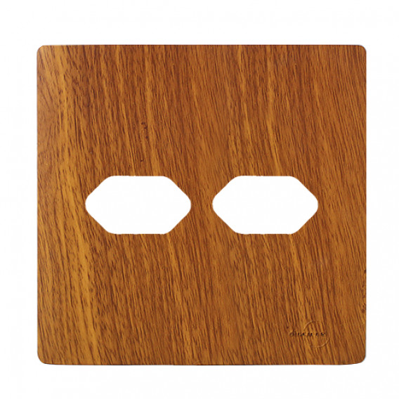 Placa 4x4 2 Tomadas Horizontais - Novara Cumaru